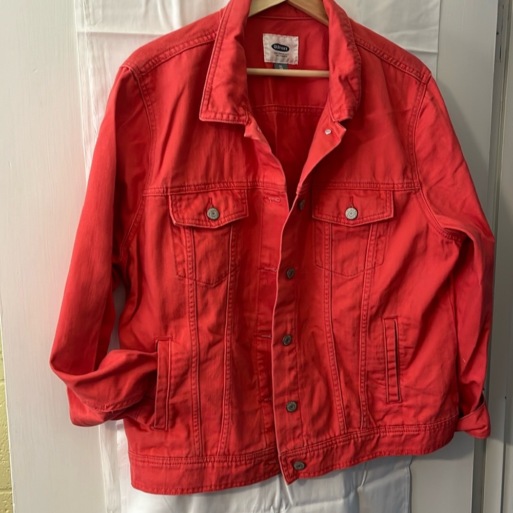 Coral denim jacket